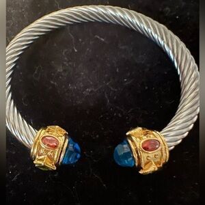 18k gold plated stainless steel twisted cable bracelet   New